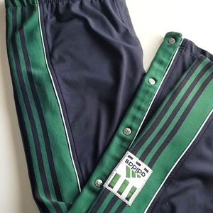 Adidas Vintage Y2K  Green black Tear-away Athletic Pants S